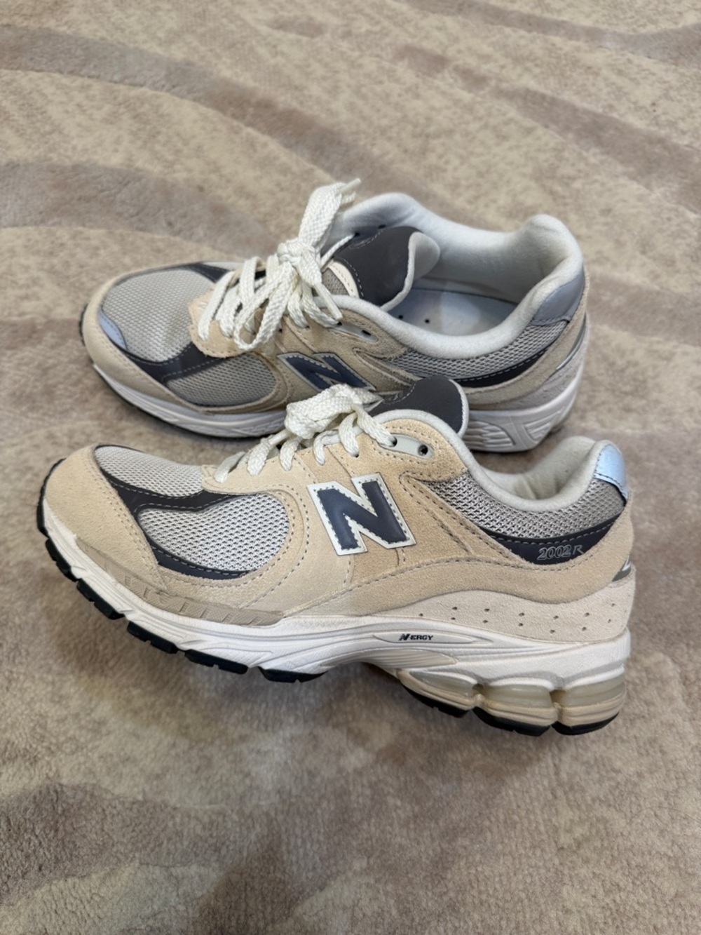 New Balance Beige, Gray, White 2002R Sneakers
